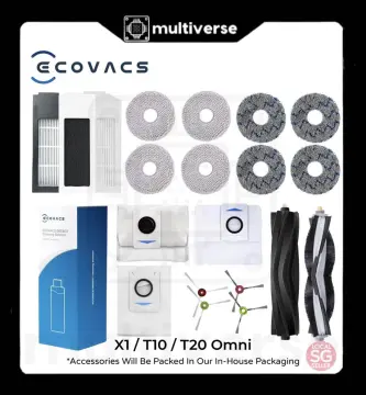Replacement Parts for ECOVACS Deebot T20 omni/PRO/MAX T20 Pro/Max Plus  Vacuum Cleaner Accessories 1 Main Brush, 4 Side Brushes, 4 Mop cloth, 3  Dust