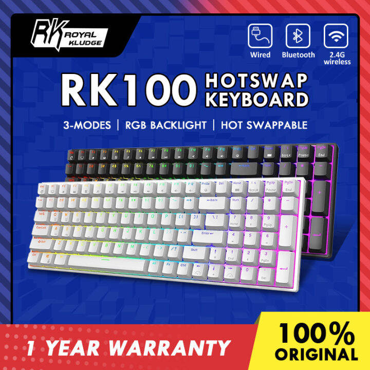 ROYAL KLUDGE RK100 mechanical keyboard gaming Wireless Compact 100Keys