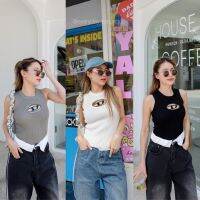 DIESEL SLEEVELESS TOP !!(330฿ฟรีส่ง) เสื้อกล้ามไหมพรมแขนกุด สไตล์Y2K ดีเทลแต่งอะไหล่เงินตัวD ผ้าเนื้อนิ่ม ใส่สบาย ใครกำลังตามหาอยู่ แนะนำเลยค่า สวยเก๋ดูแพง มีจำนวนจำกัดน้าา glam clothes