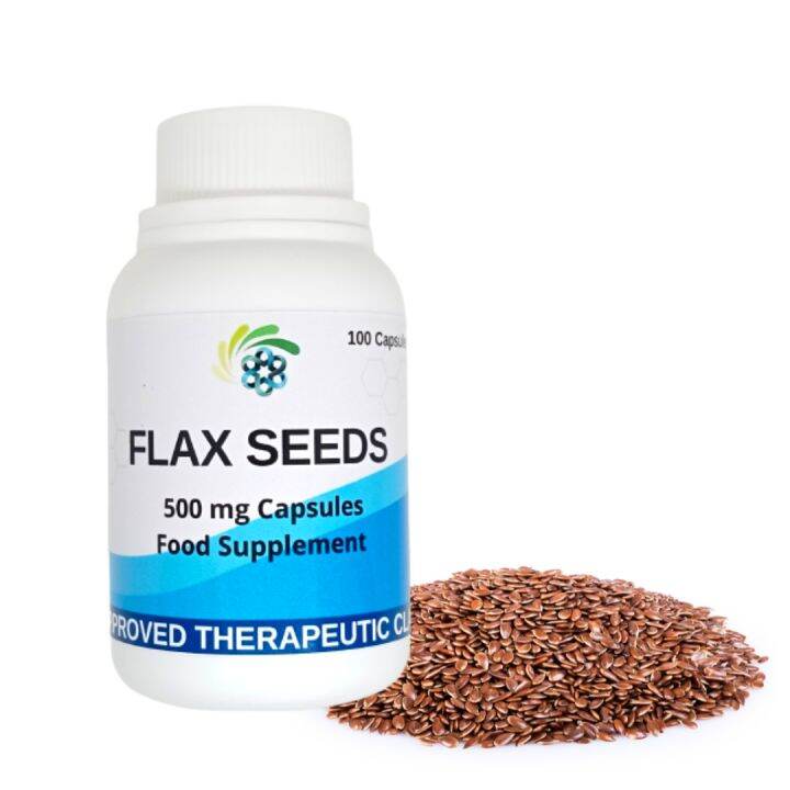 Organic Flaxseed Capsules 100 Capsules, Dietary Fibers, Rich in