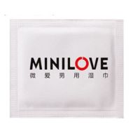 แผ่นเช็ดชะลอการหลั่ง minilove ทิชชู่เปียกขนาด 50x60mm (1แผ่นต่อซอง) *ไม่ระบุชื่อสินค้า