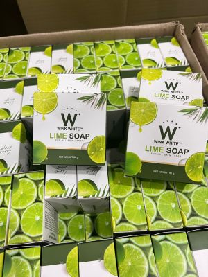 (แพค2ก้อน)  W Lime Soap 🍋 winkwhite วิ้งไวท์ | สบู่มะนาว สบู่ผิวใส ขัดขี้ไคล