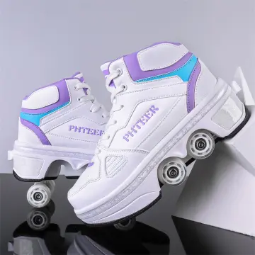 Roller Skates 4 Wheels Adults Unisex Casual Shoes  Led Shoes White 4  Sneaker Kids  Aliexpress