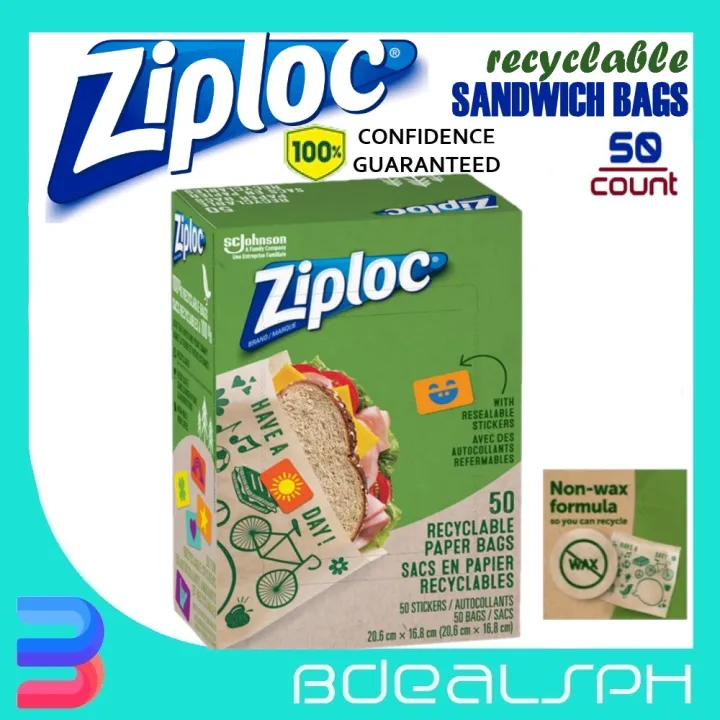 Ziploc 50 Sandwich Recyclable Paper Bags Lazada PH