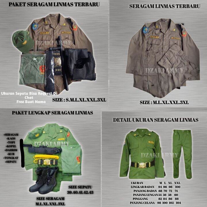 PAKET SERAGAM LINMAS.SERAGAM LINMAS TERBARU.LINMAS HIJAU.STELAN HANSIP ...