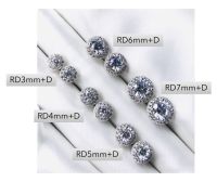 ต่างหูเพชรล้อมCZ เงินแท้ 925 ชุบโรเดียม (ทองคำขาว) Silver 925 Halo CZ Earrings (RH) RD3mm+D~RD7mm+D