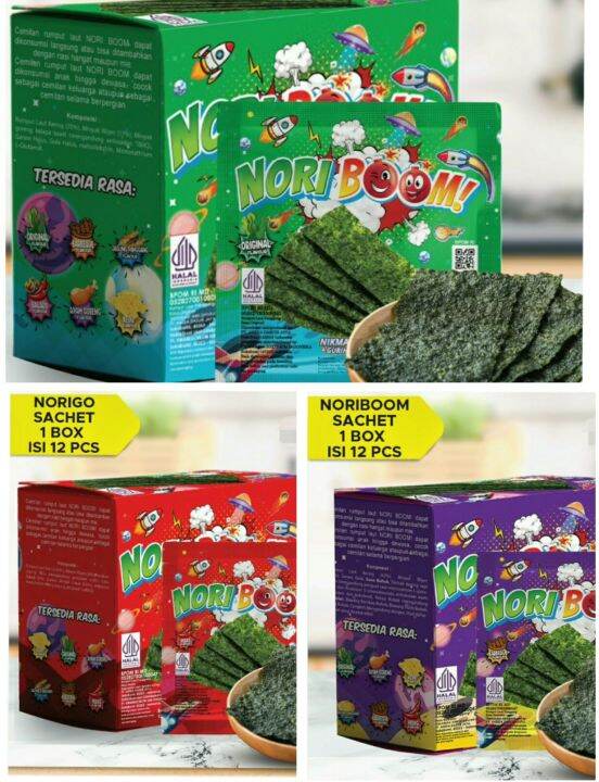 Nori Boom Box Isi Pcs Nori Sachet Seaweed Snack Gr Rumput Laut Original Lazada