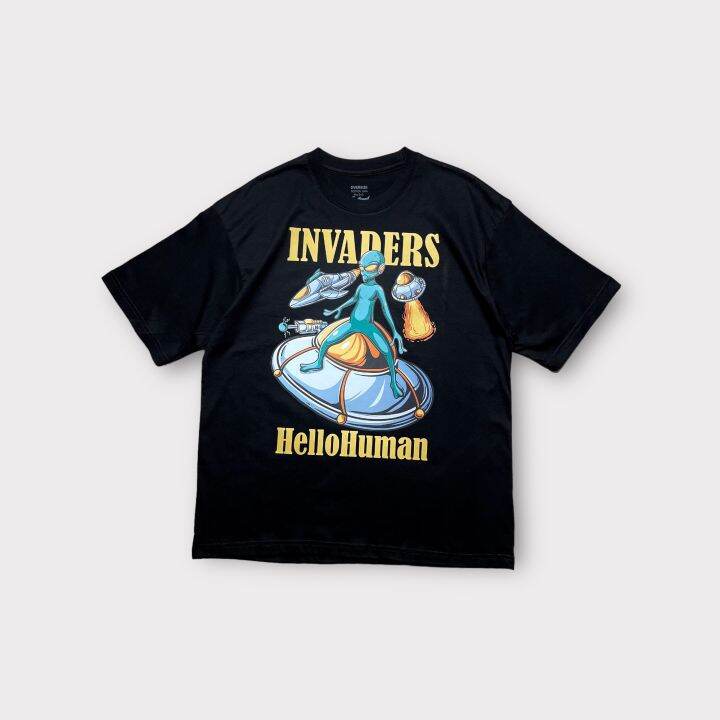 เสื้อยืดoversize-ufo-invaders-ผ้าcoton100-พรีเมี่ยม