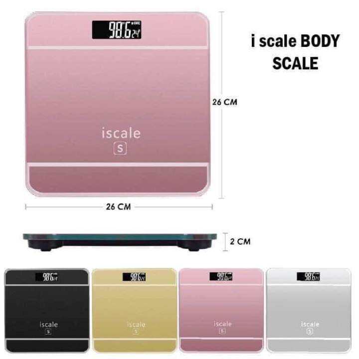 Iscale Digital LCD Electronic Tempered Glass bathroom weighing Scale