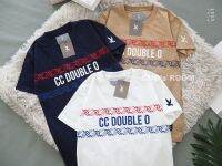 เสื้อยืดแขนสั้น งานปัก&amp;งานป้าย CC DOUBLE O ผ้าคอตตอน 100% ทรงตรงใส่ได้ทั้งชาย/หญิง{(SMLXL)No.85}