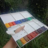 จานสีน้ำ+สีน้ำบีบแบ่ง Winsor&amp;Newton Cotman