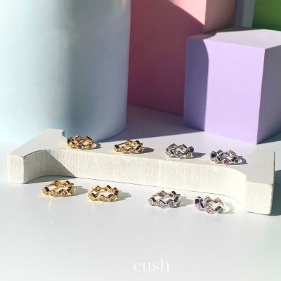 Cush.th stone huggie earrings