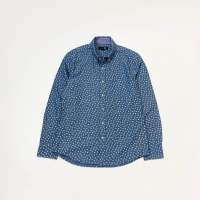 TOT ( print shirt baby blue ) เชิ้ตเกาหลี โทนสีฟ้า