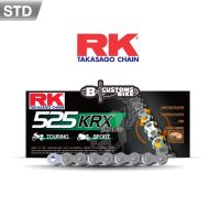 โซ่ RK 525KRX RX-RING 120L สีเดิม(สีสแตนดาร์ด) 120 ข้อ แบบหมุดย้ำ ของแท้1,000% Made in Japan