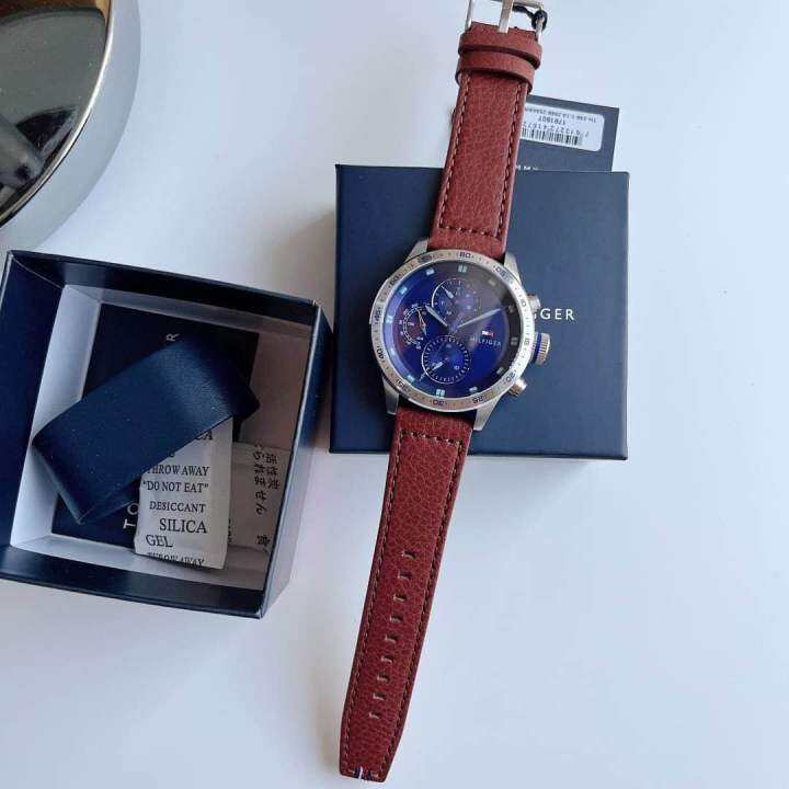 ของแท้100-นาฬิกาข้อมือ-tommy-hilfiger-watch-for-men-trent-1791807-with-blue-dial