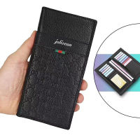 กระเป๋าเงินทรงยาว หนังแท้ สำหรับผู้ชาย Bifold Men Wallets Fashion Design Long PU Leather Card Holder Long Zipper Coin Purse Men’s Hand Bag Long Clutch Purse Male Coin Money Bag Handbag