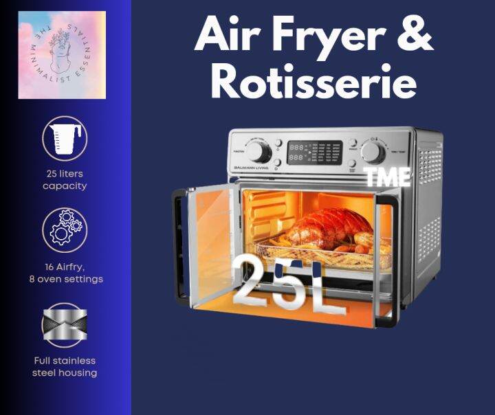 Baumann Living French Door Air Fryer with Rotisserie Lazada PH