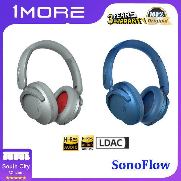 1MORE SonoFlow Active Noise Cancelling Headset Wireless Bluetooth Headphones HIFI Music Headphones Lazada