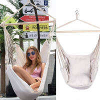 เปลนั่งแขวนแบบผ้าตกแต่งพู่ hammock chair (สินค้าพร้อมส่ง)