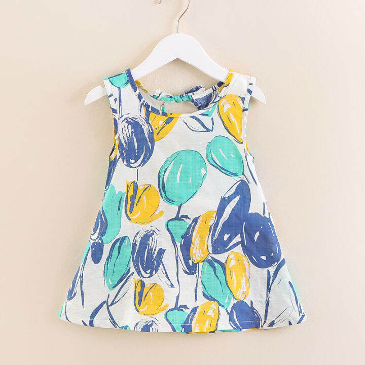 Girls Vest Skirt at a Loss Summer Thin 2022 New Western Style Children