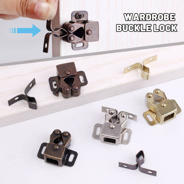 Bronze Touch Bead Door Clip Wardrobe Cabinet Door Iron Buckle Lock ...