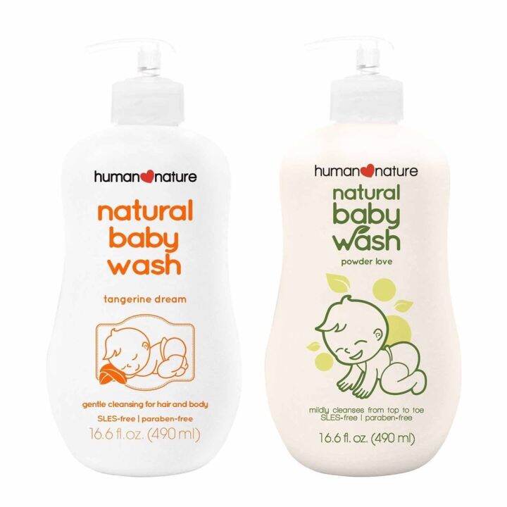 SGM Human Nature Baby Wash. Hypoallergenic, Mild and Gentle, Paraben