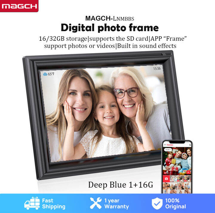【Local Stock Wood Grain】MAGCH Digital Picture Frame WiFi 10 inch IPS
