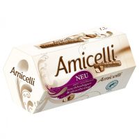 Amecelli hazelnut cream filled milk chocolate coverd wafer roll เอมิเชลลี่ เวเฟอร์โรล ครีมเฮเซลนัต เคลือบช็อกโกแลตนม