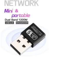 Usb Wifi Dongle 1200Mbps USB2.0 Dual-Band 2.4G/5G WiFi Adapter ไร้สายเสาอากาศสำหรับ Windows 10/ 7/ 8/ XP/Vista Mac OS PC