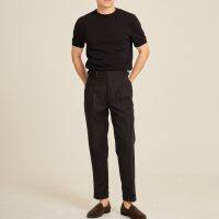 Thepatterns.co - Laytan Double Button Trousers in Black color