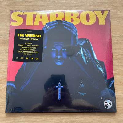 แผ่นเสียงThe Weeknd – Starboy, 2 x Vinyl, LP, Album, Red Translucent, Gatefold ,canada มือหนึ่ง ซีล *สันปกด้านบนบนปริ