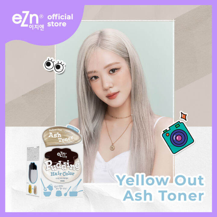 eZn Pudding Hair Color Yellow Out Ash Toner (70 ml) Self Hair Dye DIY