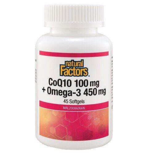 Natural Factors Coenzyme Q10 100mg Omega 3 450mg 45s Lazada