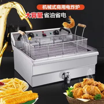 Desktop Electric Fryer Commercial Stainless Steel Fryer French Fries  Machine Single Cylinder Deep Frier Machine