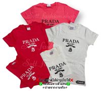 เสื้อยืดนมโตคอกลม/ปักโลโก้PRADAอก32-36นิ้ว