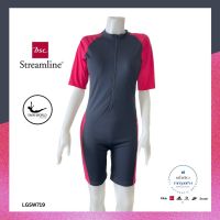 (มี M,L,XL) ชุดว่ายน้ำแขนสั้น ขาสั้น ชุดติดกัน มีซิปรูดด้านหน้า ของ bsc streamline รุ่น durable เนื้อผ้าพิเศษ กันน้ำได้ระดับหนึ่ง