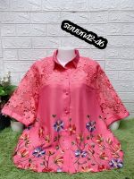 เสื้อลินินคอปกเชิ๊ตสวยเรียบหรูใส่สบายผ้านิ่มเนื้อดีลายปักแขนลูกไม้สวยรอบอก42-46นิ้วใส่ไส้