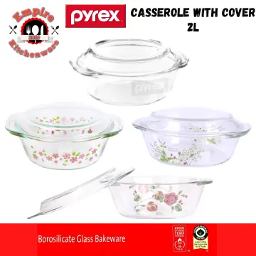 550ml high borosilicate pyrex baking glass casserole with lid with