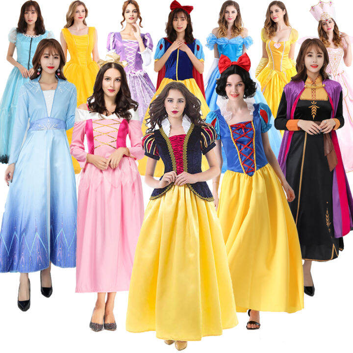Halloween Cos Snow White Dress Frozen 2 Adult Elsa Anna Adult Cinderella Sleeping Beauty Costume