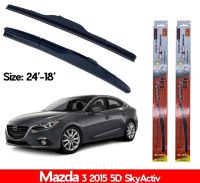 ที่ปัดน้ำฝน ใบปัดน้ำฝน ซิลิโคน ตรงรุ่น Mazda 3 2014 Skyactiv 4ประตู 5 ประตู ไซส์ 24-18 ยี่ห้อ