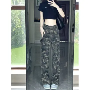 green camo low waisted military pants —