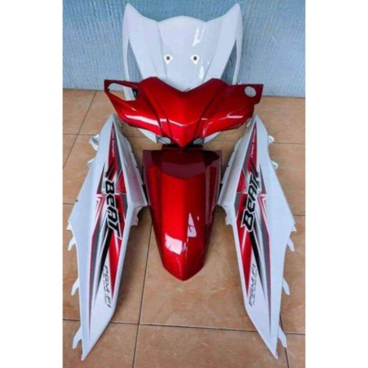 Cover Full Body Halus Honda Beat Fi Merah Putih Starter Halus Kasar