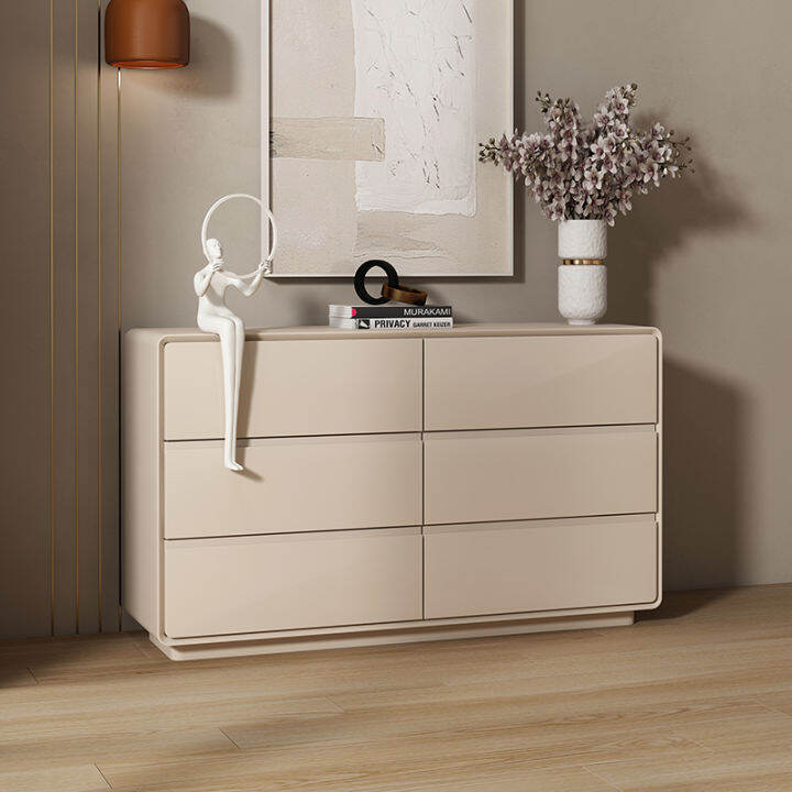 Cream Style Solid Wood Chest of Drawers Chest of Six Drawers Entrance ...