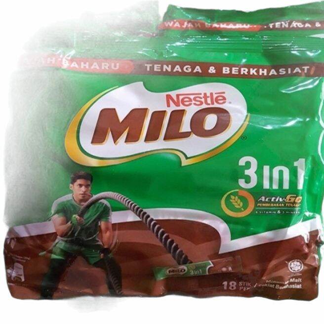 MILO STICK 3IN1 IMPORT MALAYSIA ISI 18 SACHET HALAL Lazada Indonesia