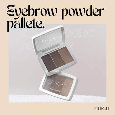 [6040] (พร้อมส่ง) eyebrow powder pallete ที่เขียนคิ้วแบบฝุ่น 3 เฉดสีในตลับเดียว