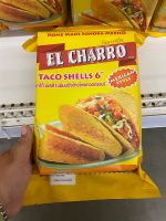 ทาโก้ เชลส์ แผ่นแป้งข้าวโพดทอดกรอบ ขนาด 6นิ้ว ตรา เอลชาร์โร 160g Taco Shells 6" El Charro Brand Home Made Sonora Mexico