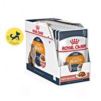 Royal Canin Intense Beauty Pouch Gravy อาหารชนิดเปียก แบบซอง สำหรับแมวโตอายุ1ปีขึ้นไป บำรุงขนและผิวหนัง(เกรวี่) x 12ซอง