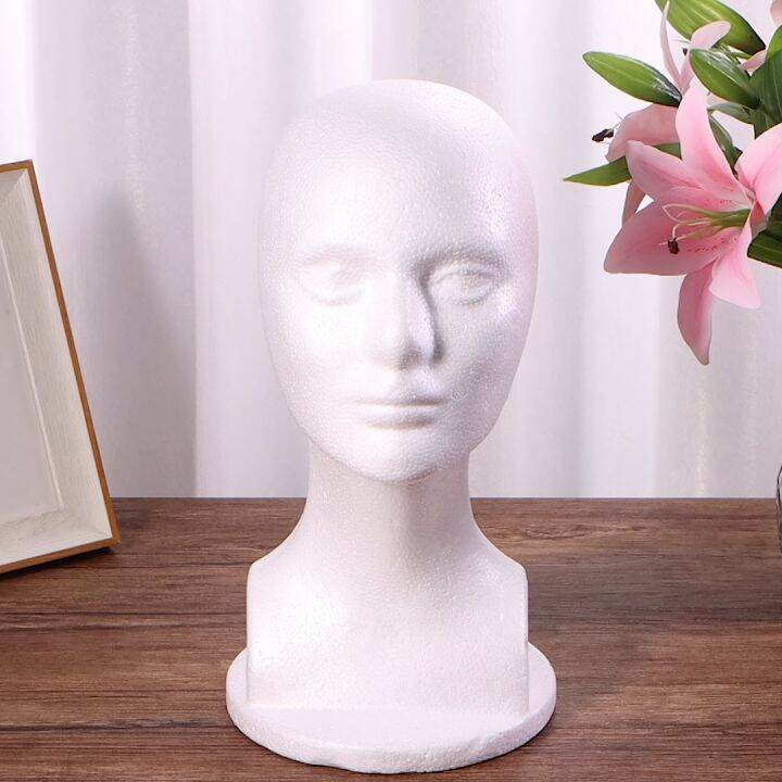 Styrofoam Mannequin Foam Head Model Glasses Hat Wig Display Stand