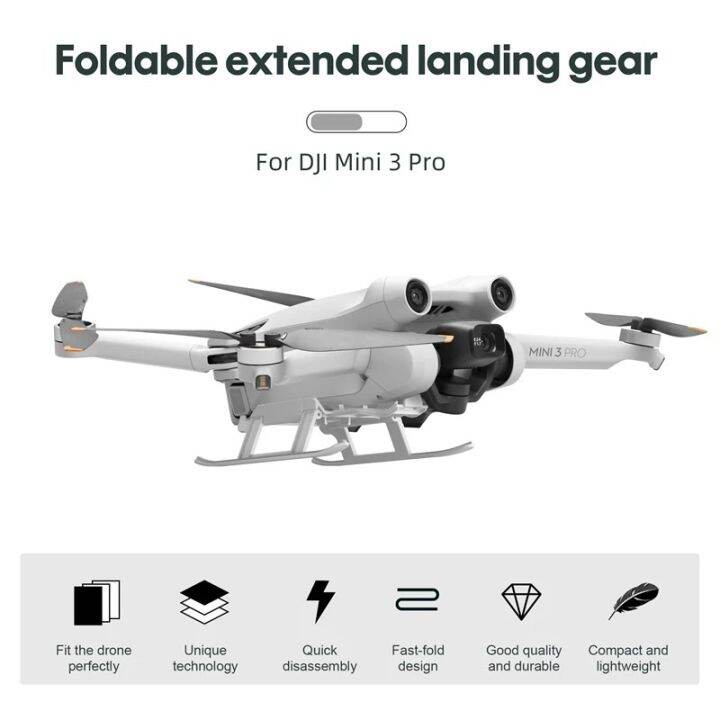 startrc-foldable-landing-gear-for-dji-mini-3-pro-drone-extended-leg-protector-gimbal-feet-gear-quick-release-landing-skid