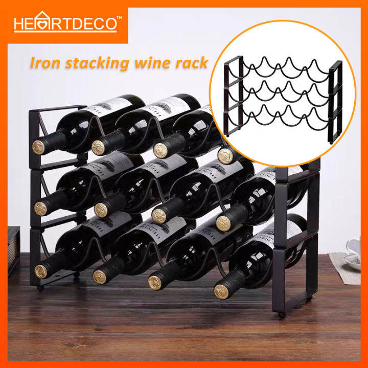 Wine Rack storage Countertop Metal Free Standing Racks Store Up